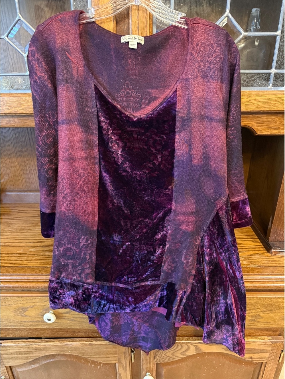 Live and Let Live L Purple Velvet Whimsigoth Fairy Top